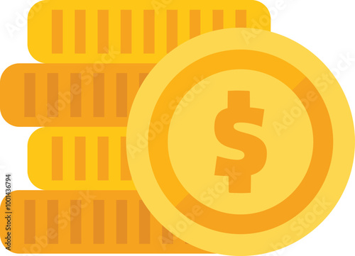 Stack of gold coins is increasing in size, illustrating the concept of growing funds