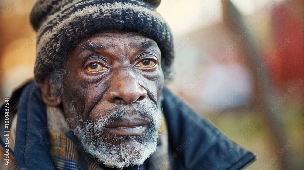 Elderly man with a contemplative expression, wearing a warm hat and coat, capturing a sense of wisdom, life experience, and quiet reflection, with soft natural light and an outdoor setting Elderly man with a contemplative expression, wearing a warm hat and coat, capturing a sense of wisdom, life experience, and quiet reflection, with soft natural light and an outdoor setting
