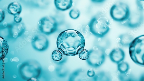 A close-up of water molecules in motion, representing the energy and life within water, water molecules, science of water