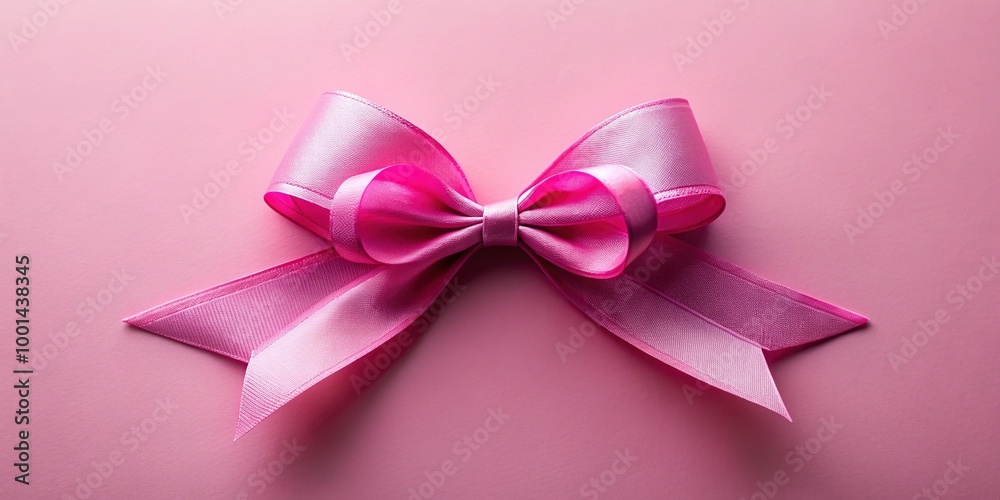 Elegant pink ribbon bow on a soft pastel background, perfect for gifts and decorative purposes Elegant pink ribbon bow on a soft pastel background, perfect for gifts and decorative purposes