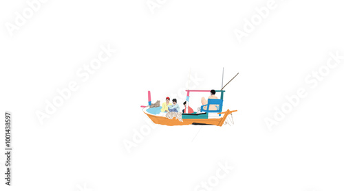 boat on a white background
