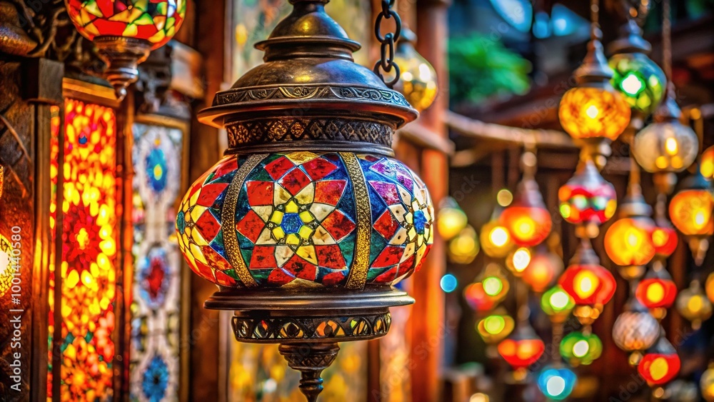 Fototapeta premium Enchanted antique lamp with intricate designs, symbolizing magic and wish fulfillment in folklore