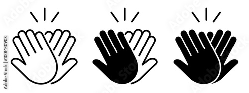 High Five icon sign set