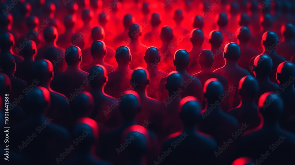 Obraz premium A group of people are shown in a red circle