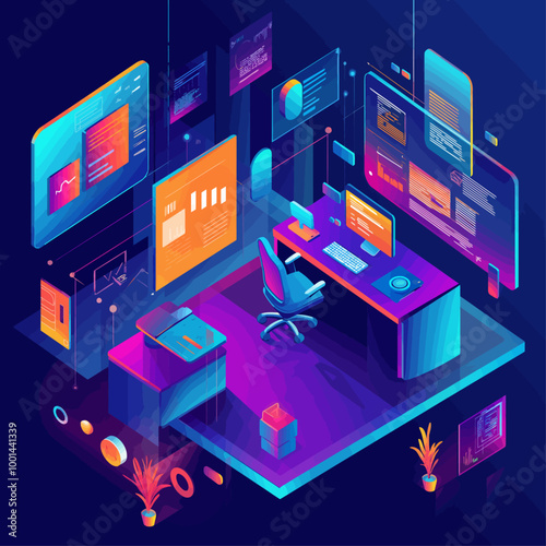 Isometric Virtual Office Mixed Reality
