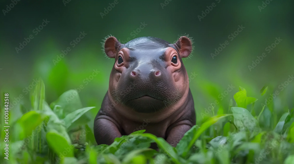 Close-up of a baby pygmy hippo Close-up of a baby pygmy hippo