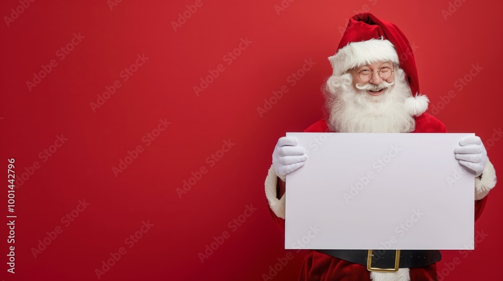 A red background with a santa standing on it A red background with a santa standing on it