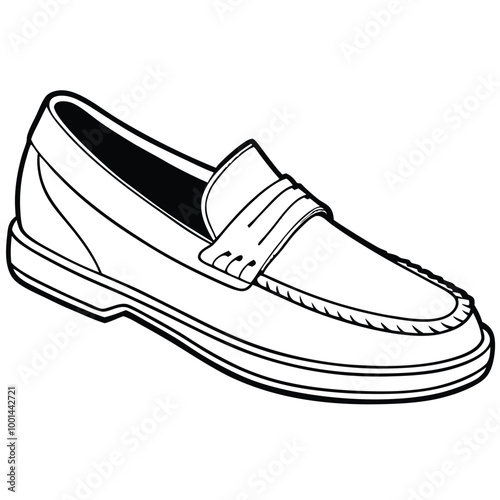 Loafers vector line art