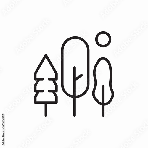 tree in the forest icon sign vector