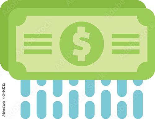 Dollar bills being washed representing the concept of money laundering with a white background