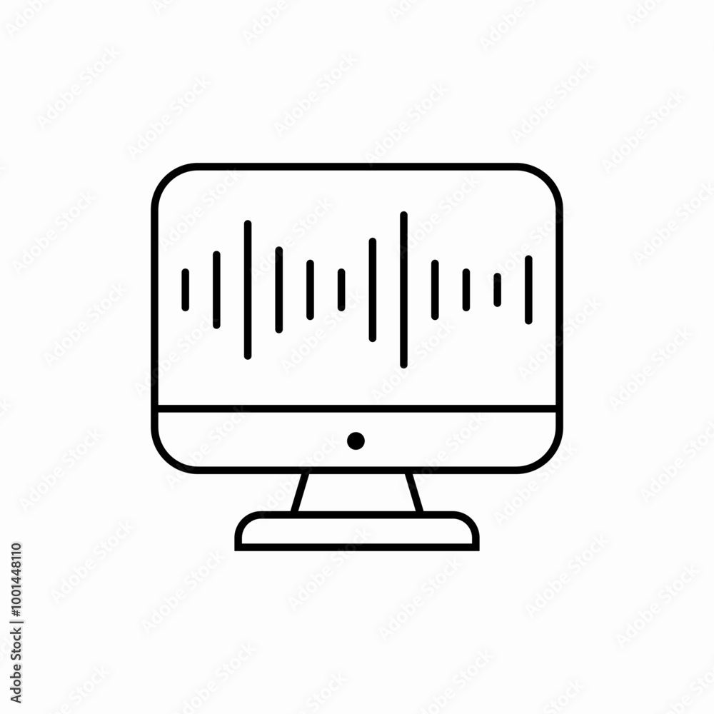 monitor music equalizer icon sign vector monitor music equalizer icon sign vector