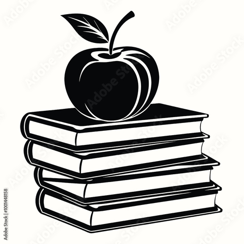 teacher's day silhouette vector isolated on white background 