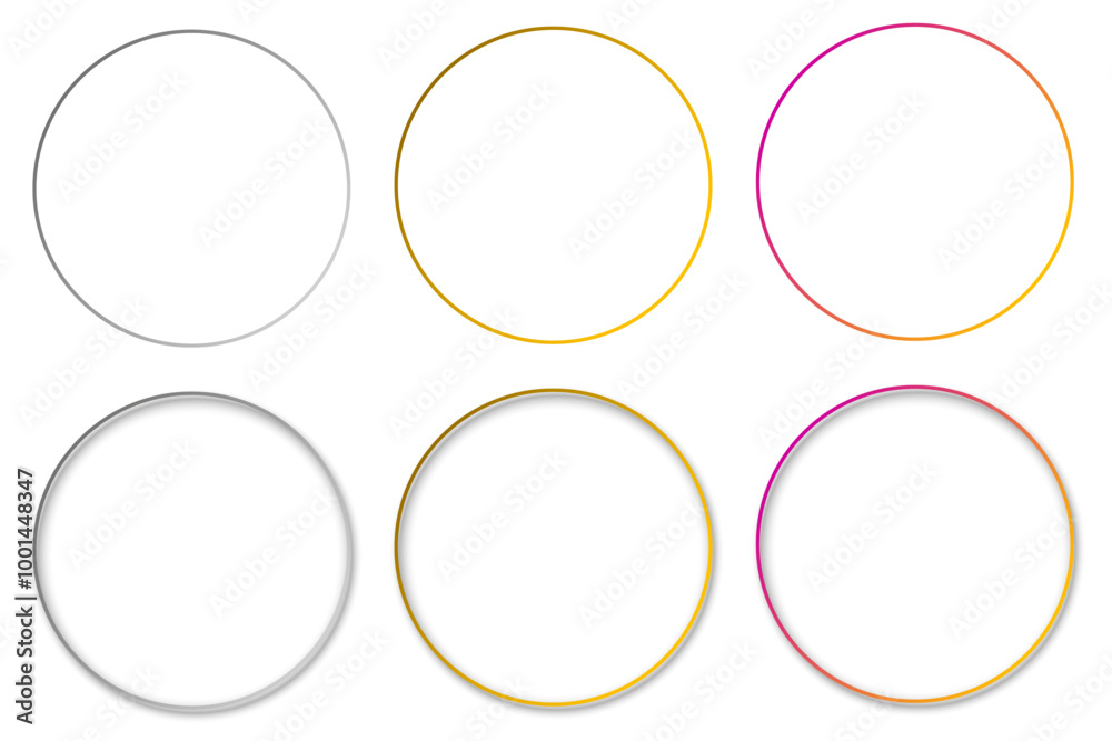 Circle frames set with and without shadow Circle frames set with and without shadow