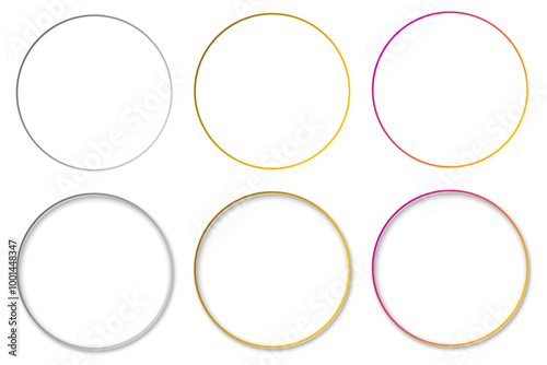 Circle frames set with and without shadow