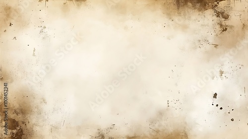 Wallpaper Mural 
color beige antique elegant center shabby faded white spatter ink stains vintage stressed background parchment paper brown Old texture grunge, generative ai Torontodigital.ca