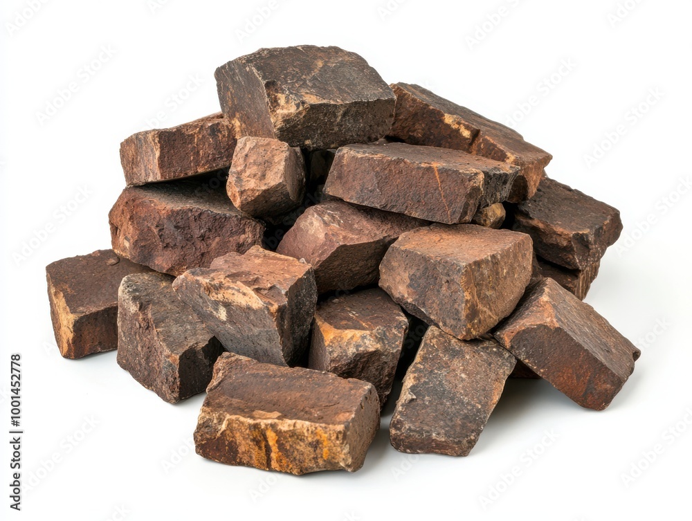 Brown Stone Rocks Pile Isolated on White Background Brown Stone Rocks Pile Isolated on White Background