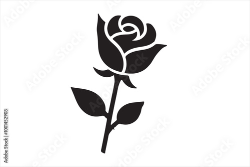 A beautiful rose silhouette vector design.