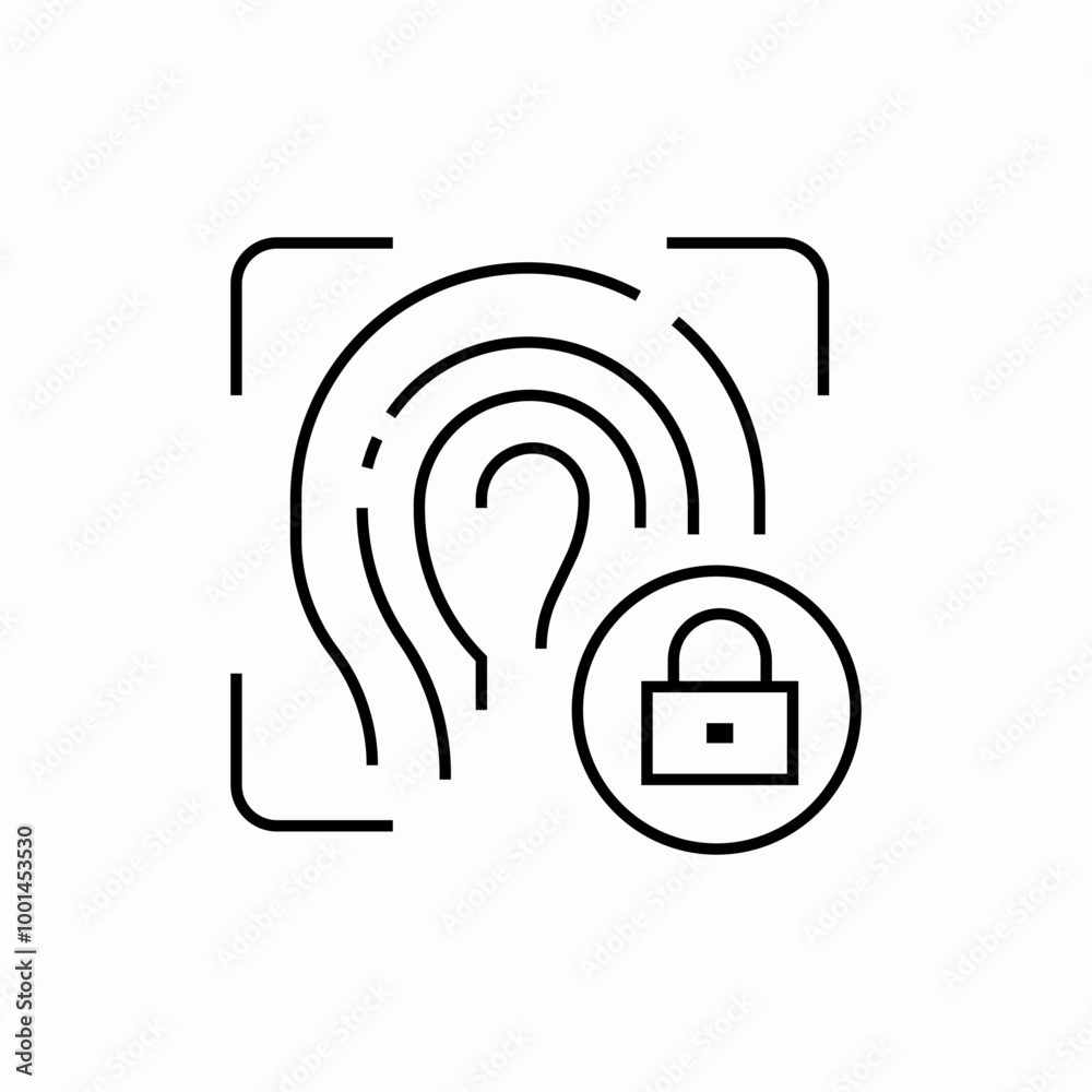 biometric security icon sign vector biometric security icon sign vector