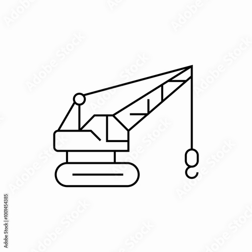 construction equipment crane icon sign vector