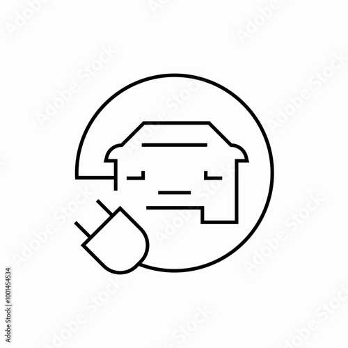 electric car battery charging place icon sign vector