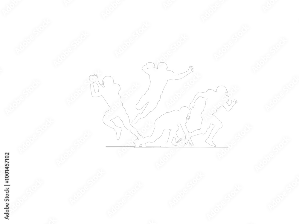 The silhouette of caucasian rugby men's player isolated on white background cartoon vector illustration, label, sticker of people football vector image is a game premium. The silhouette of caucasian rugby men's player isolated on white background cartoon vector illustration, label, sticker of people football vector image is a game premium.