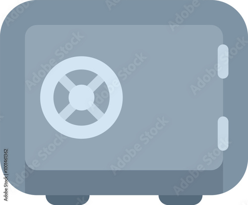 Closed metal safe with combination lock securing money and valuables