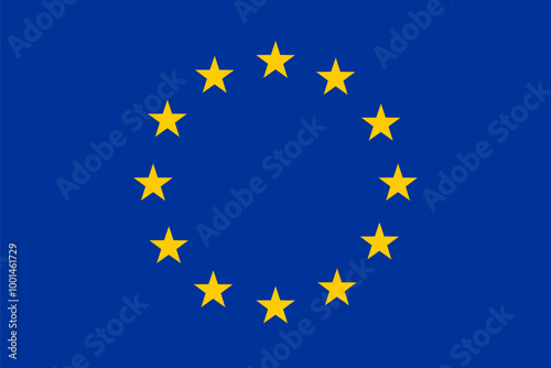 european union national simple flag, european state flag vector illustration