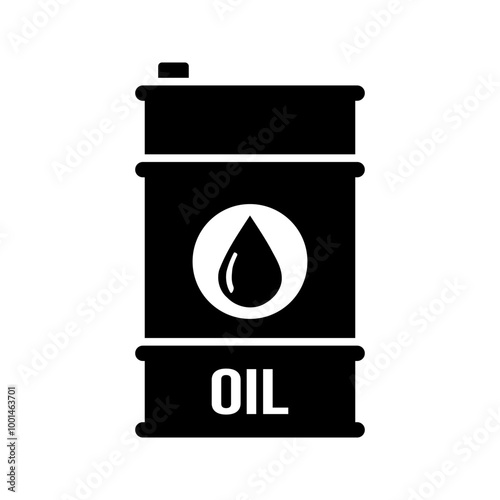 oil barrel with drop symbol, organic oil black vector icon
