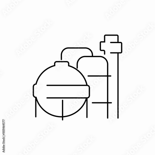 petrol tank factory industrial icon sign vector