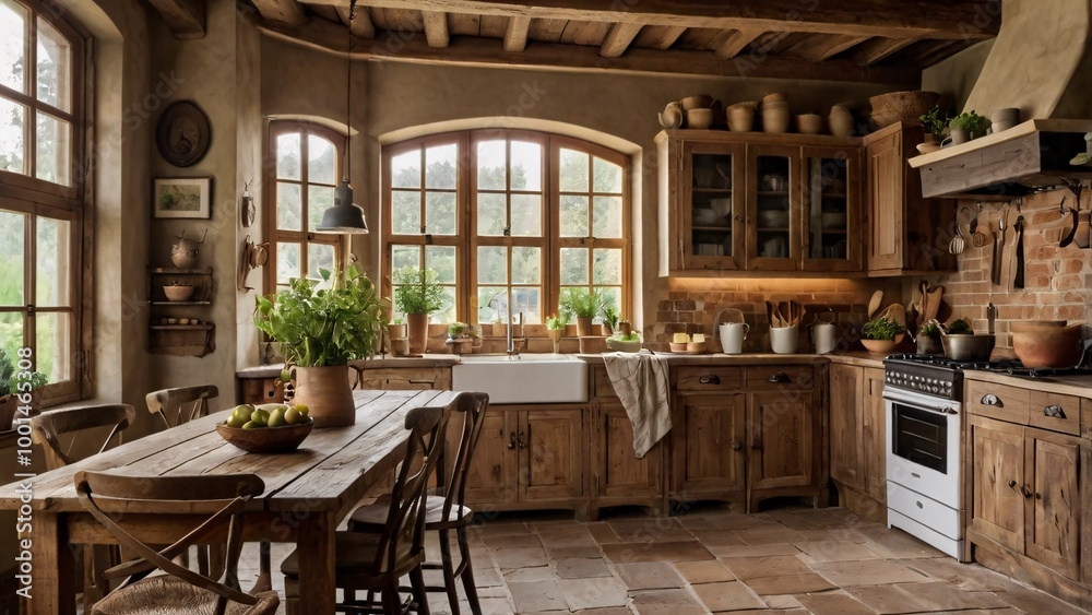 Obraz premium Typical and rustic country cuisine Generative AI