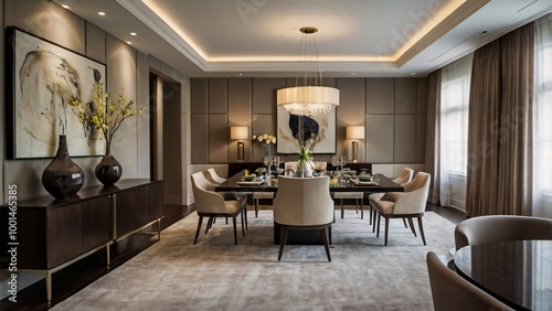Elegant dining room Generative AI