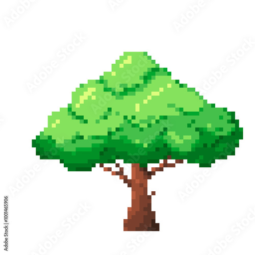 Tree, Bush, nature, green, Pixel Art