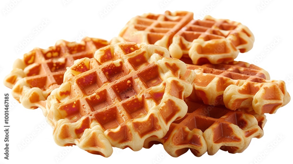 Traditional belgian waffles with maple syrup on a dark background Traditional belgian waffles with maple syrup on a dark background