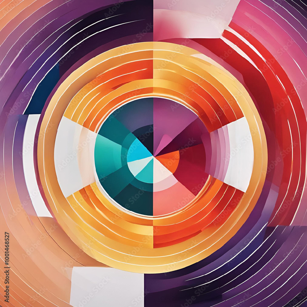 Colorful abstract pattern featuring geometric shapes arranged in a vibrant design Colorful abstract pattern featuring geometric shapes arranged in a vibrant design