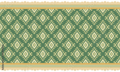 abstract green and yellow colour ethnic art.seamless pattern in tribal,folk embroidery,and Mexican style.
Aztec geometric art ornament print.Design for carpet,cover.wallpaper,wrapping,fabric,clothing.