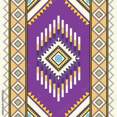 abstract purple , yellow colour ethnic art.seamless pattern in tribal,folk embroidery,and Indian style.
Aztec geometric art ornament print.Design for carpet,cover.wallpaper,wrapping,fabric,clothing.