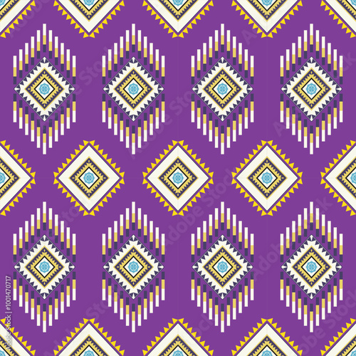 abstract purple , yellow colour ethnic art.seamless pattern in tribal,folk embroidery,and Indian style.
Aztec geometric art ornament print.Design for carpet,cover.wallpaper,wrapping,fabric,clothing.