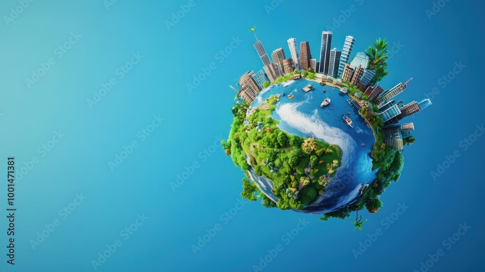 Fototapeta premium Miniature Earth with Cityscape