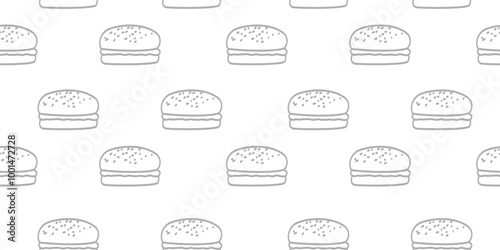 doodle burger pattern background. doodle fast food burger seamless pattern background. seamless pattern of burger in doodle style. Seamless Pattern of a Cheese Burger or Hamburger. hamburger pattern.