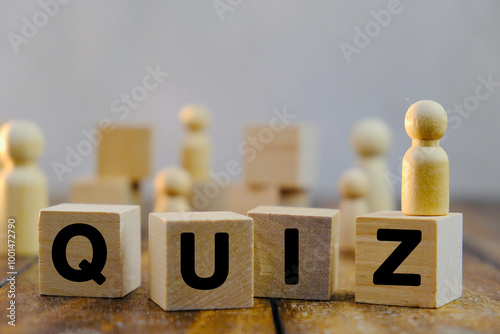 Wallpaper Mural the words Its Quiz Time on wooden block. the concept of answering quizzes or quiz games Torontodigital.ca