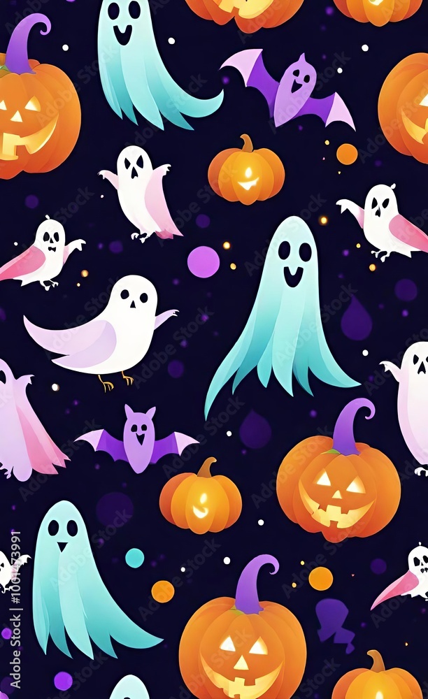 halloween seamless pattern with pumpkins halloween seamless pattern with pumpkins