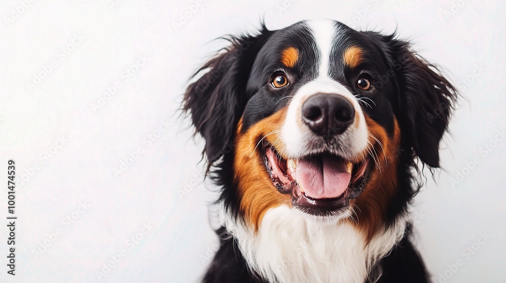 Happy Dog Portrait on Clean Background Happy Dog Portrait on Clean Background