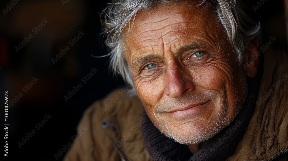 Happy 60 year old scandinavian man, on a solid background with good lighting Happy 60 year old scandinavian man, on a solid background with good lighting