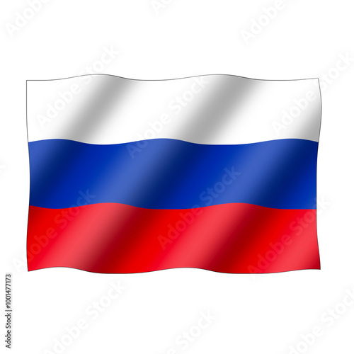 The national flag of russia is flying beautifully