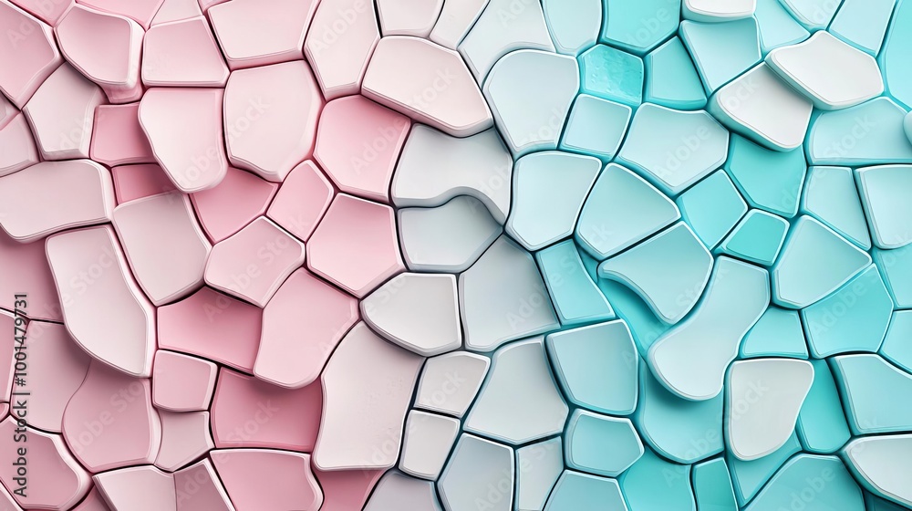 Colorful mosaic tiles in pink and blue tones, artistic background design. Colorful mosaic tiles in pink and blue tones, artistic background design.