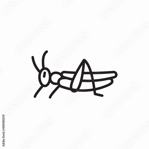 grasshopper insect icon sign vector