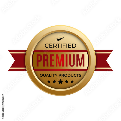 Premium Quality Logo, Premium Quality Badge, 100 Percent Premium Quality Seal, Best Products Emblem For Product and Service Basded Social Media Design