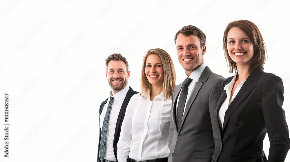 Professional Business Team Standing in a Row Professional Business Team Standing in a Row