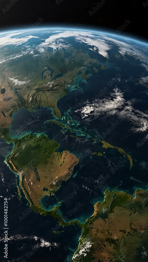 A realistic view of Earth from space captures the planet beautifully. A realistic view of Earth from space captures the planet beautifully.