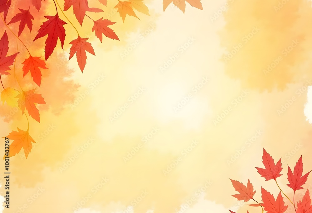 Autumn Banner With Colorful Leaves Blur Background With Gradient Mesh, Vector Illustration Autumn Banner With Colorful Leaves Blur Background With Gradient Mesh, Vector Illustration